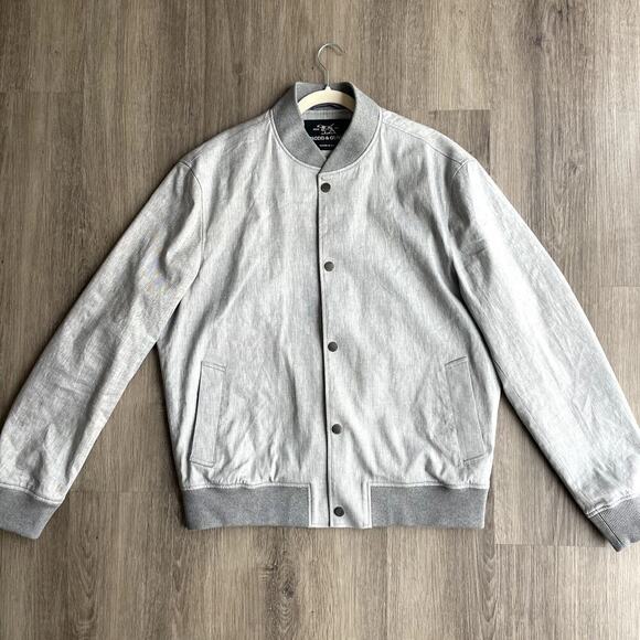 Rodd & Gunn Smoke Holmes Hill Linen Blend Bomber Jacket 2XL - Picture 2 of 9